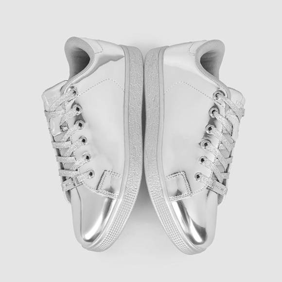 Shiny shoes Sparkly Bling Shiny Bedazzled Lace up Fashion Sneakers for Women - Picture 3 of 4